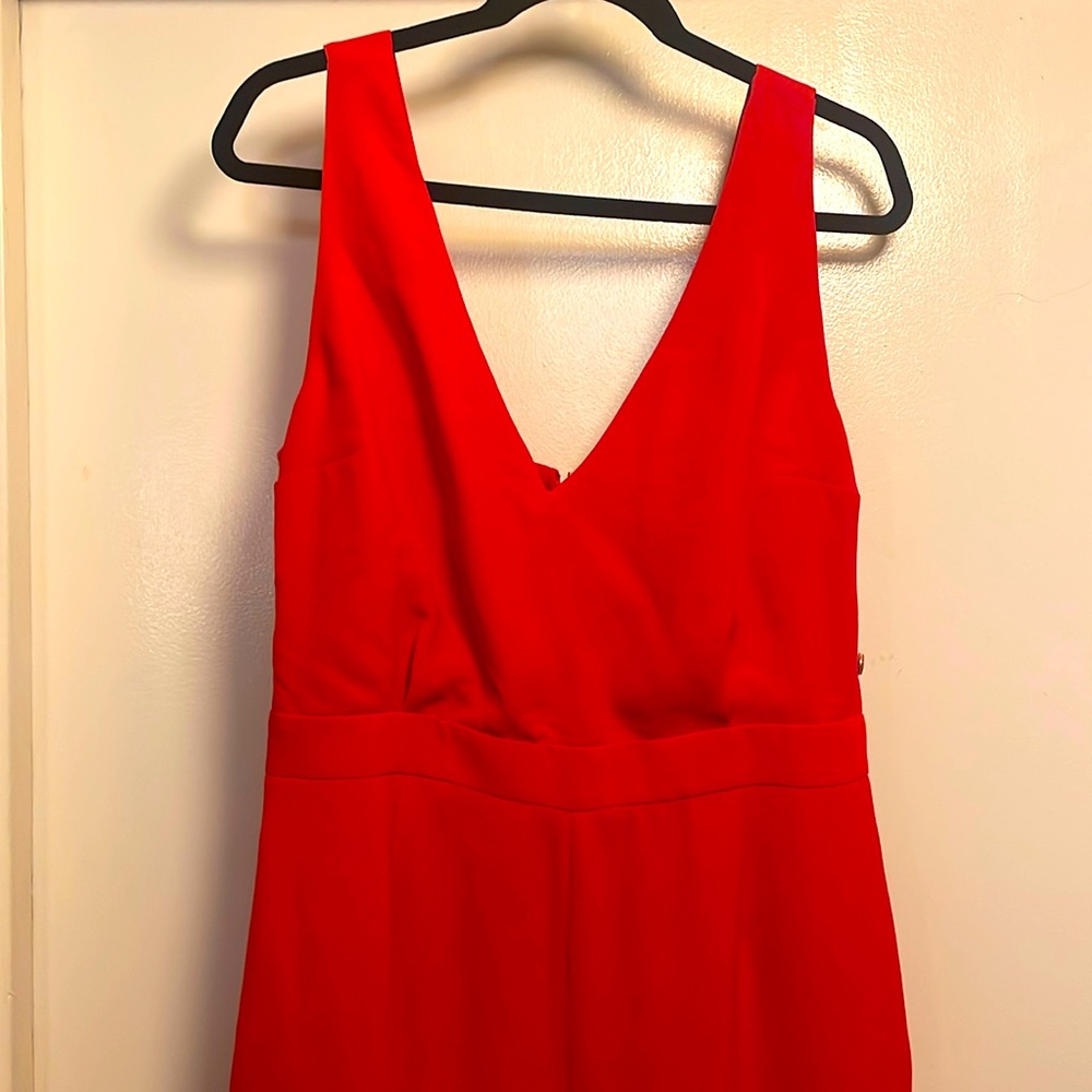 Sezane Red Jumpsuit Combinasion Vanille